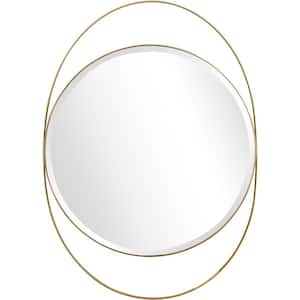 Sonya 39 in. x 28 in. Modern Oval Framed Decorative Mirror
