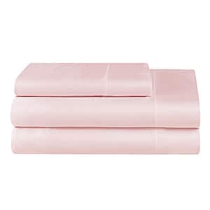 3-Piece Pink Satin Twin XL Sheet Set