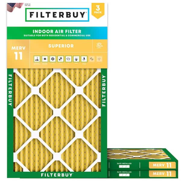 10 in. x 30 in. x 1 in. MERV 11 (FPR 7) Allergen Defense Pleated HVAC AC Furnace Air Filters Replacement (3-Pack)