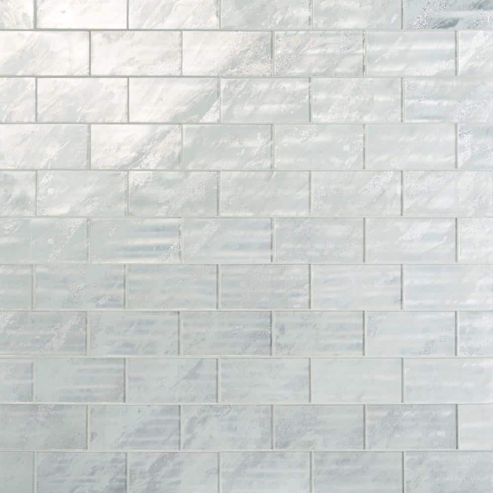 Astral Polished White Glass Rectangular Wall Tile
