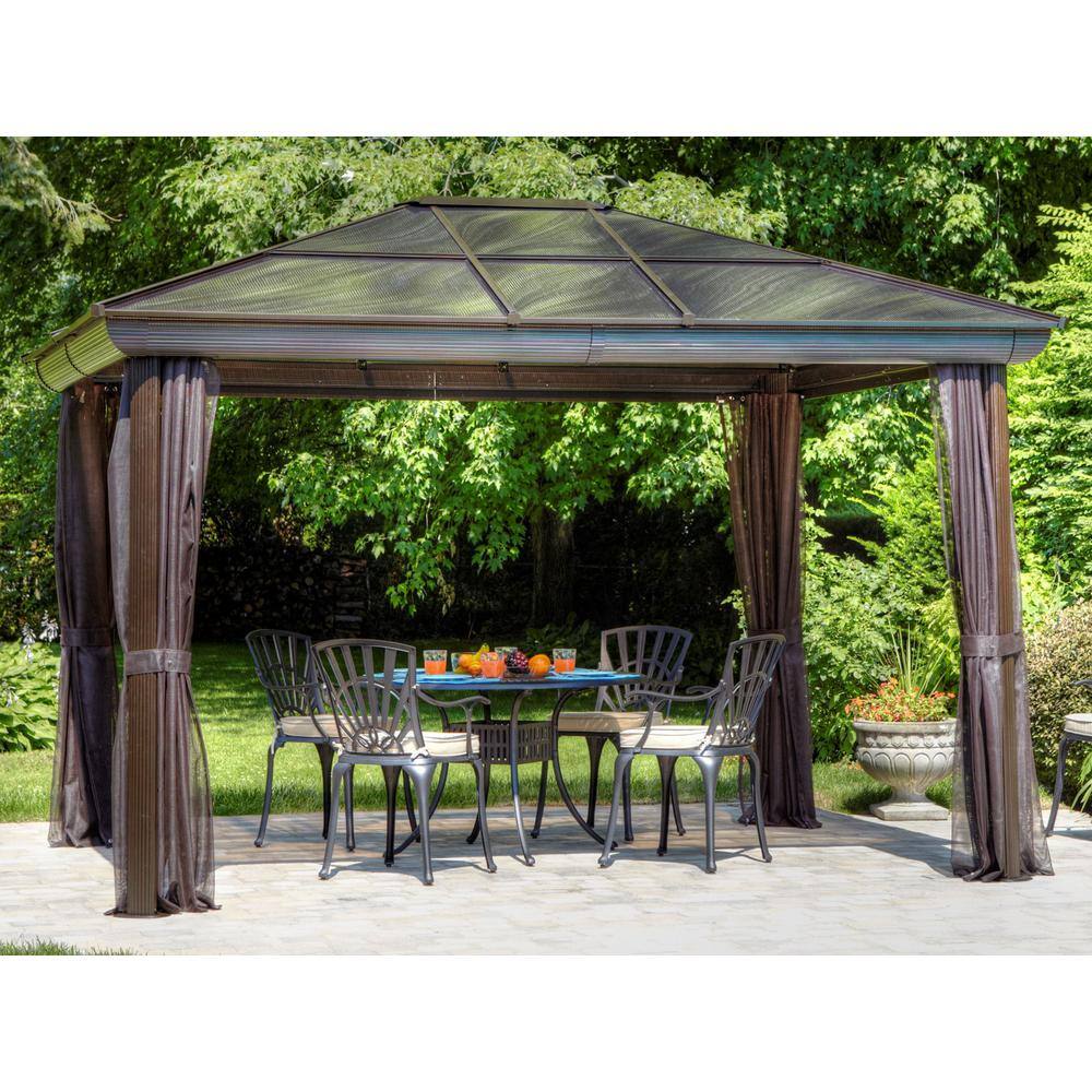 Gazebo Penguin 14 ft. in x 10 ft. Brown Venus Gazebo 43204-22 - The ...