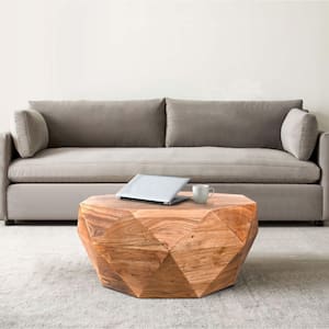 Bon 33 in. Dark Brown Other Acacia Wood Coffee Table With Smooth Top