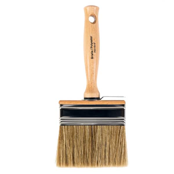 24544: Rainbow colored stiff bristle brush with plastic handle