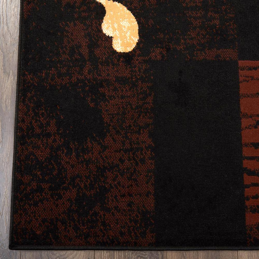 Ebony and Chocolate Synthetic Non-slip Area Rug Set