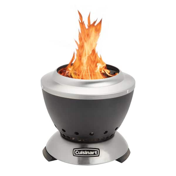 Cuisinart 7.5 in. Clean Burn Smokeless Outdoor Tabletop Fire Pit with Dual Fuel Compatibility in Black/Stainless Steel