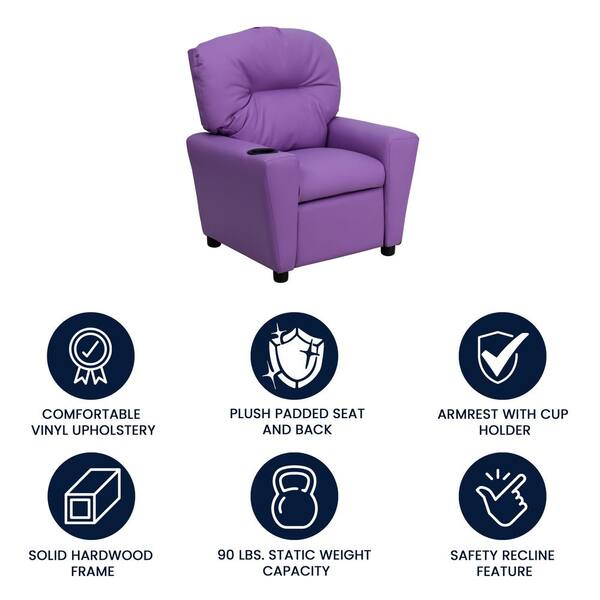 Flash Furniture 18-in Purple Upholstered Kids Accent Chair Flash Furniture 18-in Purple Upholstered Kids Accent Chair