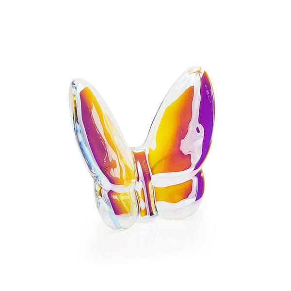 HomeRoots Multi-Colored 2.5 in. x 2.5 in. Butterfly Crystal Figurine Tabletop Sculpture