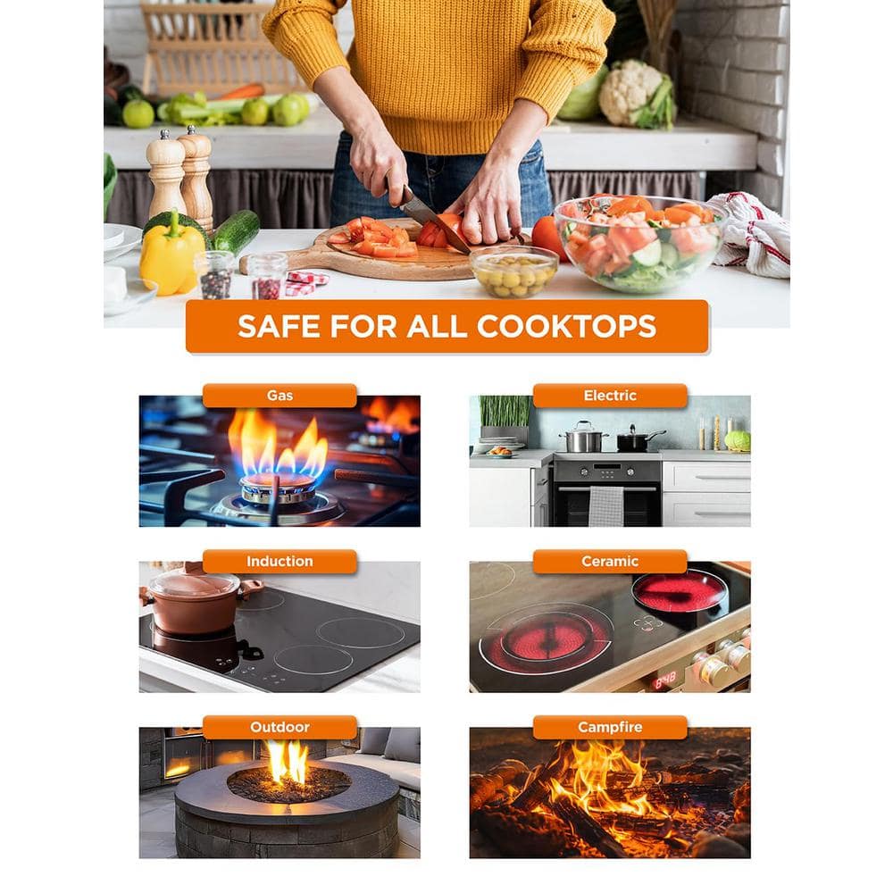 COMMERCIAL CHEF 7-Piece Gray Hard Anodized Aluminum Cookware Set