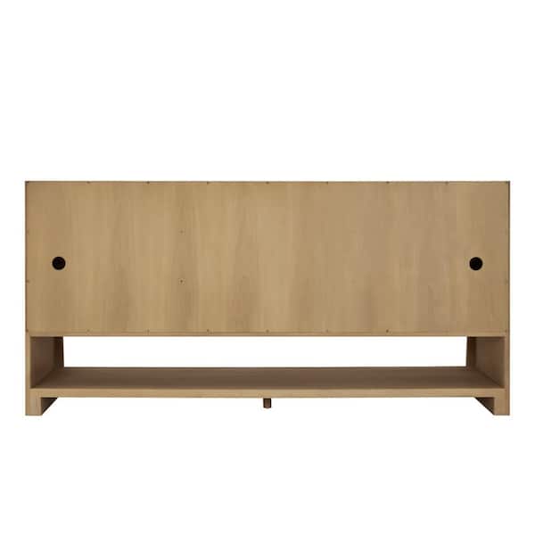 Solene 72.0 in. W x 23.5 in. D x 35.88 in. H Double Bath Vanity in Seaside Oak with Eternal Marfil Silestone Quartz Top