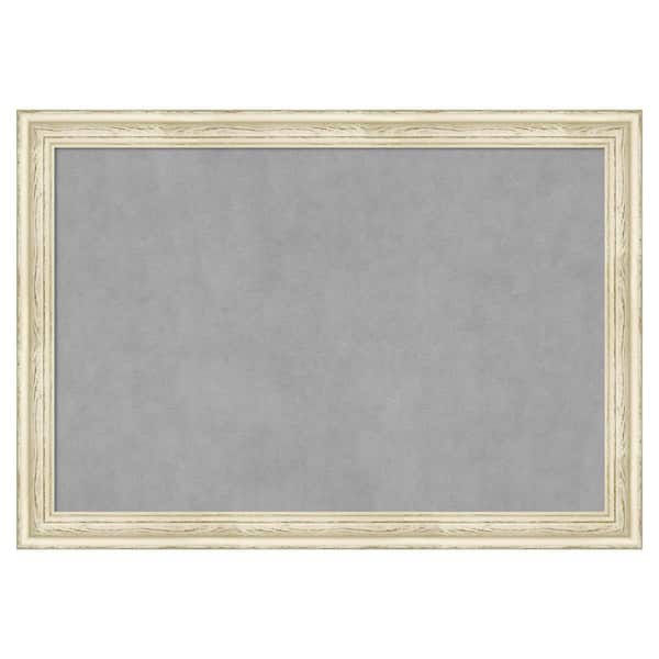 Amanti Art Country White Wash 40 in. x 28 in. Framed Magnetic Board