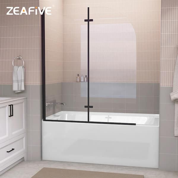 Zeafive Tco 60 in. x 32 in. White Acrylic Alcove Soaking Bathtub