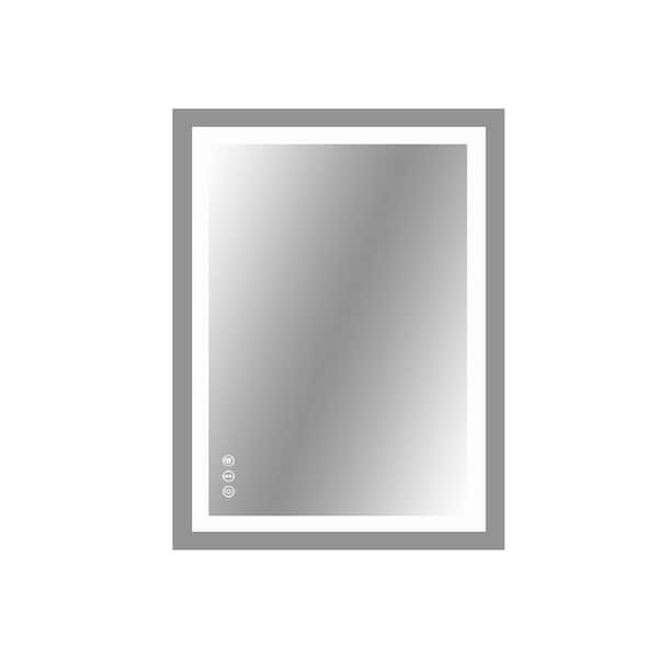 Unbranded 32 in. W x 24 in. H LED Frameless Rectangular White Mirror for Living Room