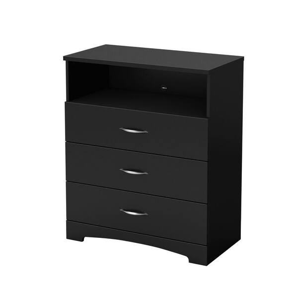 South Shore Majestic Media Chest in Pure Black-DISCONTINUED