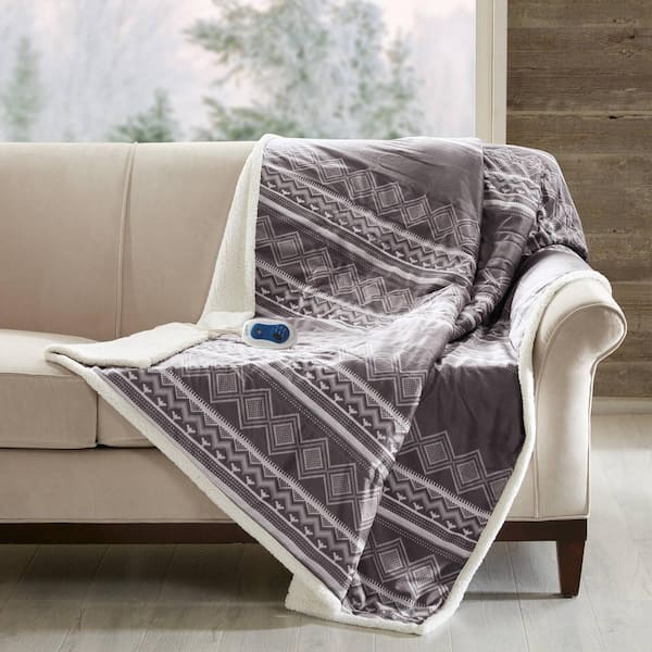 Woolrich Anderson Grey Berber Electric Throw Blanket