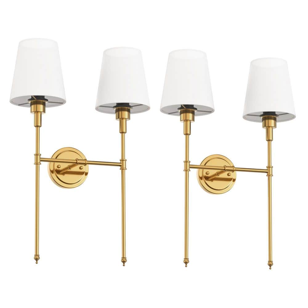 16 in. 2-Light Gold Indoor Modern Elegance Wall Sconce, Dimmable Wall Light for Bedroom and Living Room price history on PriceWatchPro