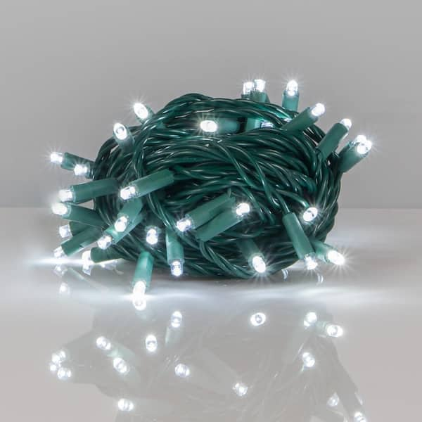 Kringle Traditions 25 ft. 50 Light Cool White 5 mm LED Balled Mini