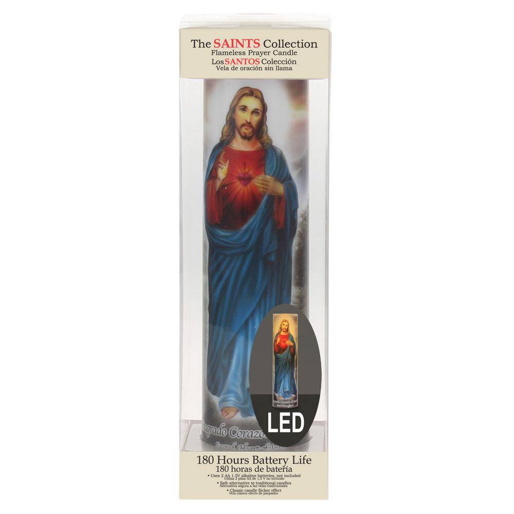 Divine Glow 8" Multi-Color LED Flameless Prayer Pillar Candle