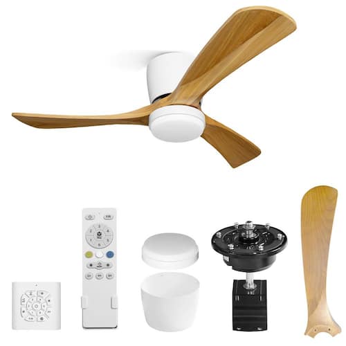 52 in. Smart Indoor White Ceiling Fan with 3-Colors LED Light and Dimmer and DC Reversible and APP/Wall Switch/Remote Lighting