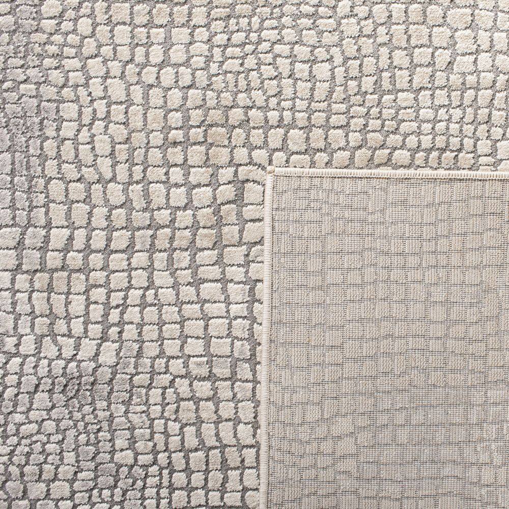 Gray Abstract 9' x 12' Stain-Resistant Synthetic Area Rug
