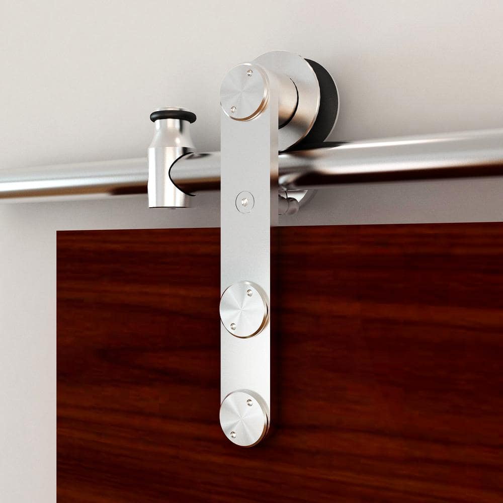 Stainless Steel Stick Strap Rolling Barn Door Hardware Kit