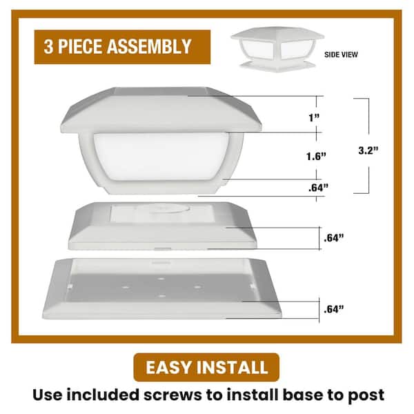 Bell + Howell 2-Lights White Plastic Solar Powered Outdoor Weather