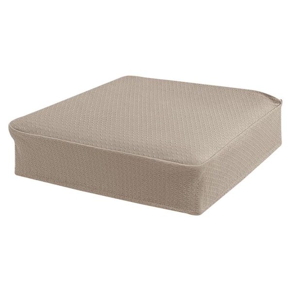 6-Pack Waterproof Stretch Jacquard Dining Chair Seat Covers, Removable Washable Slipcovers Protector, Taupe