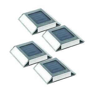 Stainless Steel Outdoor Solar Outdoor Integrated LED Pathway Light (4-Pack)