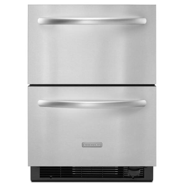 KitchenAid Double Drawer 4.8 cu. ft. Bottom Freezer Refrigerator in Stainless Steel, Counter Depth
