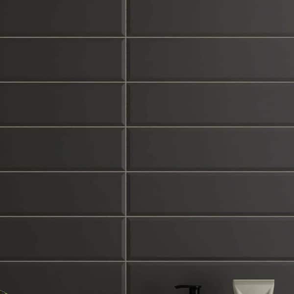 CRUZ BAY STUDIO Facet 3 in. x 12 in. Glazed Smoke Matte Ceramic Subway Wall Tile (5.28 sq. ft./Case)
