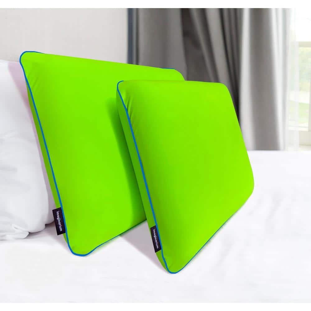 Lucky Green Memory Foam Hypoallergenic Cooling Bed Pillow 2-Pack