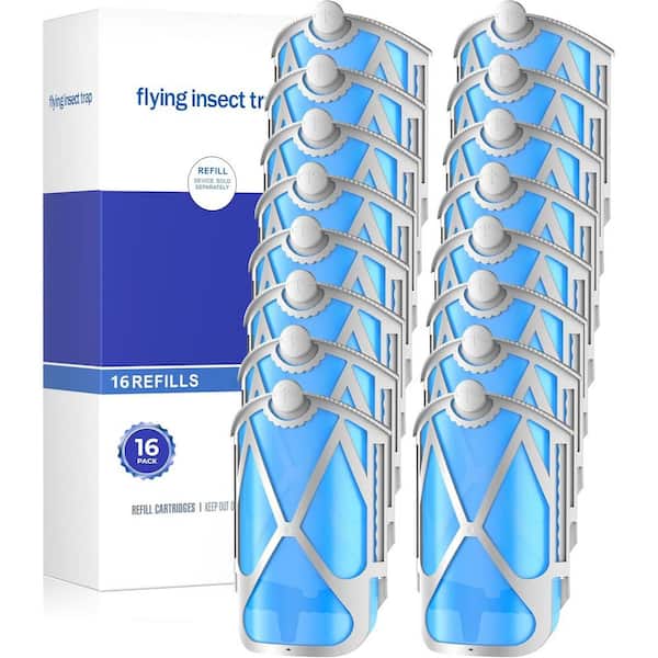 Upgraded High-Stick Adhesive Refills Cartridges Trap Flying Pests Non-Powered Personal Insect Repellant (16-Pack)
