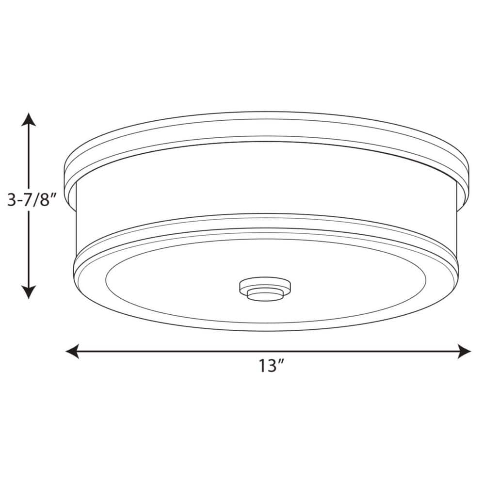 Brushed Nickel 13" LED Flush Mount with Etched White Glass