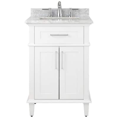 24 Inch Vanities Bathroom Bath The Home Depot - 24 Inch Bathroom Cabinet Without Sink