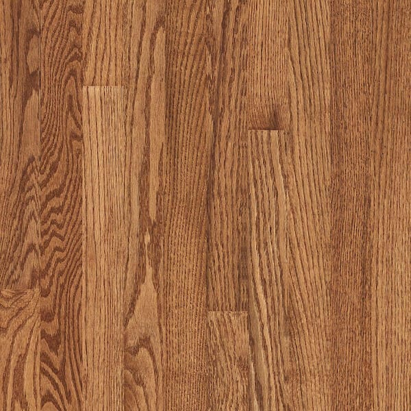 Bruce Take Home Sample - Plano Low Gloss Gunstock Oak 3/4 in. T x 2-1/4 in. W Smooth Solid Oak Hardwood Flooring