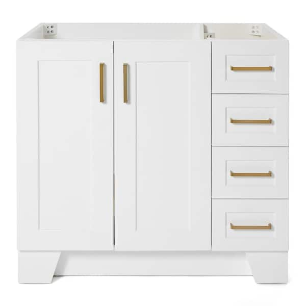 ARIEL Taylor 36 in. W x 21.5 in. D x 34.5 in. H Freestanding Bath Vanity Cabinet Only in White
