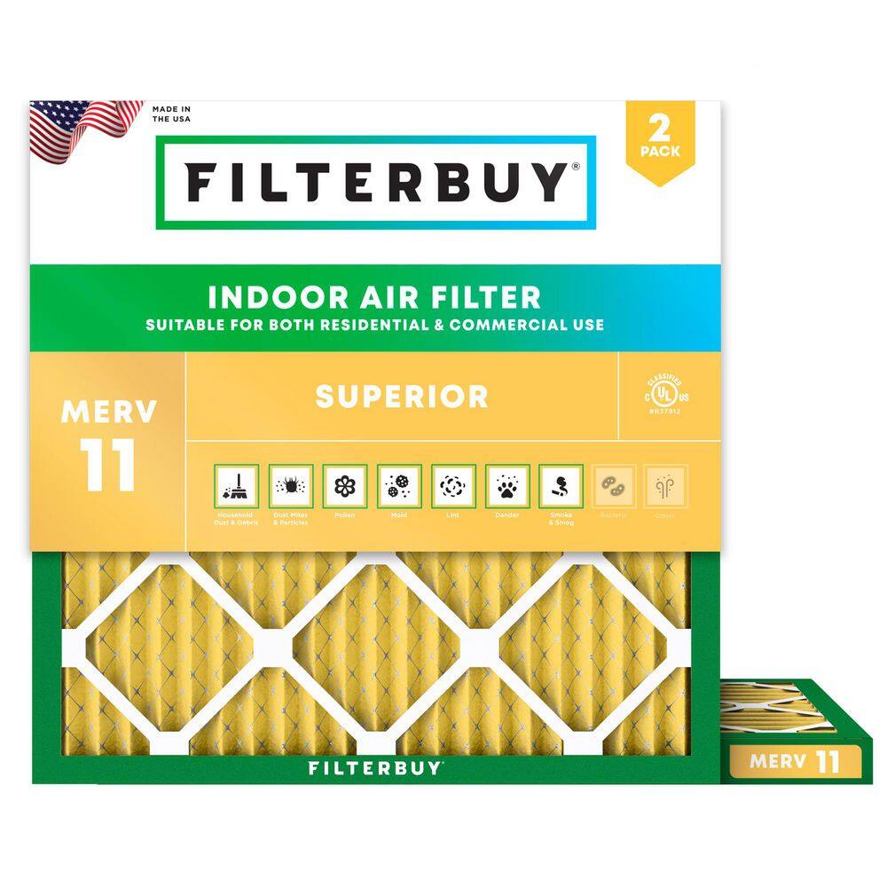 14 in. x 14 in. x 1 in. MERV 11 (FPR 7) Allergen Defense Pleated HVAC AC Furnace Air Filters Replacement (2-Pack) price history on PriceWatchPro