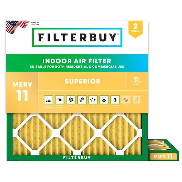 17.25 in. x 17.25 in. x 1 in. MERV 11 (FPR 7) Allergen Defense Pleated HVAC AC Furnace Air Filters Replacement (2-Pack)