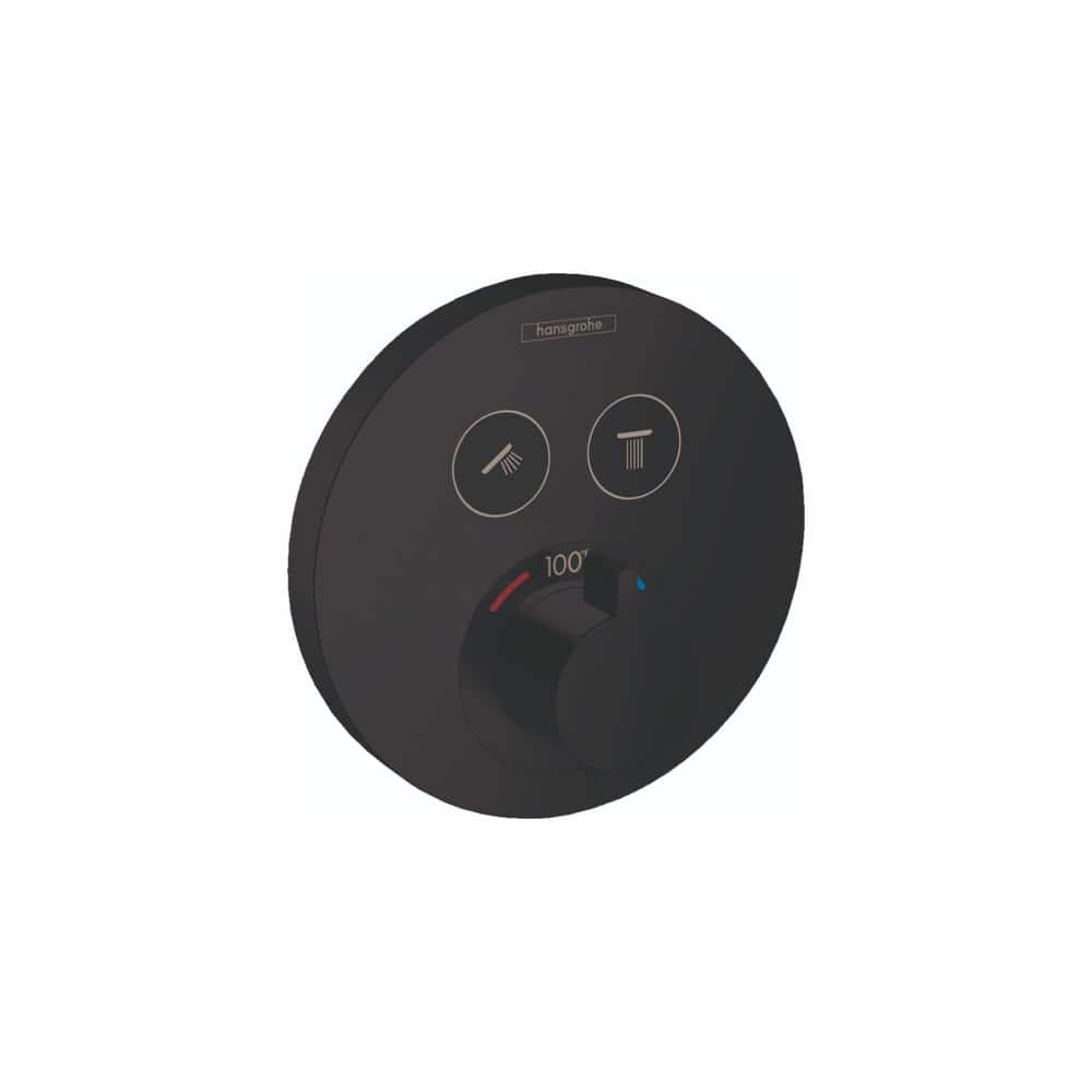 Modern Matte Black Wall-Mounted Shower Trim with Push-Button Diverter
