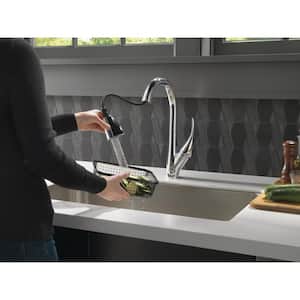 Esque Single-Handle Bar Faucet with Pull-Down Sprayer in Chrome