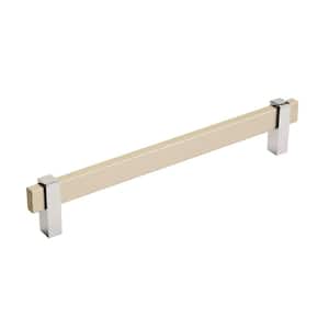 Mulino 7-9/16 in. (192mm) Modern Silver Champagne/Polished Chrome Bar Cabinet Pull