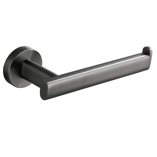 Wall Mounted Single Arm Tissue Holder Stainless Steel Toilet Paper Holder Towel Holder in Matte Gray