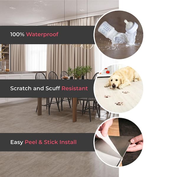 Lucida Surfaces Luxury Vinyl Flooring Tiles, Glue-Down Adhesive Flooring  for DIY Installation, Sample Plank, GlueCore+