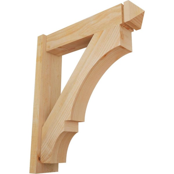 Ekena Millwork 6 in. x 30 in. x 26 in. Douglas Fir Balboa Arts and Crafts Rough Sawn Outlooker