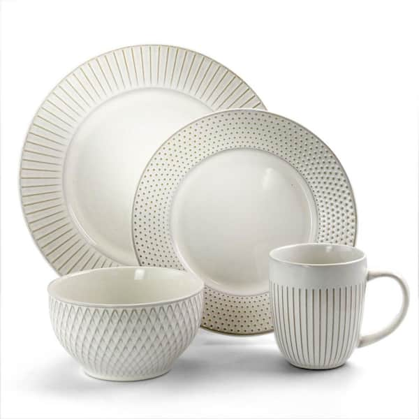 Everyday White® Beaded 16 Piece Dinnerware Set, Service for 4