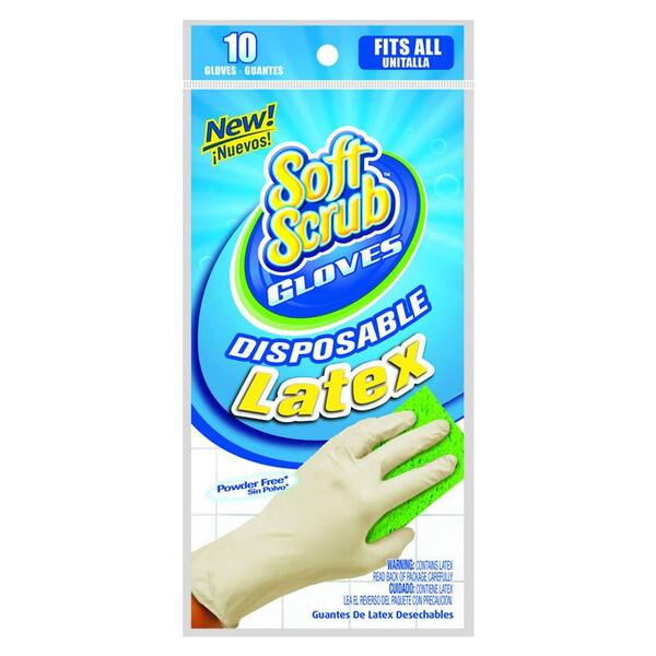 Soft Scrub Disposable Latex Cleaning Gloves (10-Count)
