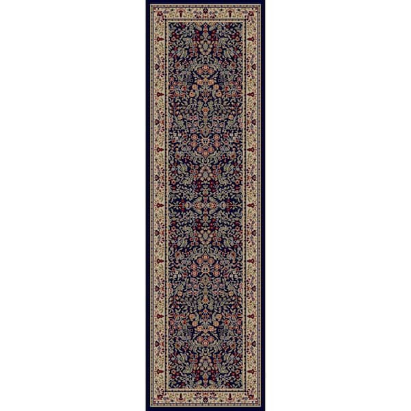 Jewel Sarouk Navy 2 ft. x 8 ft. Runner Rug