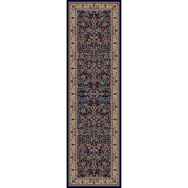 Concord Global Trading Jewel Sarouk Navy 2 ft. x 8 ft. Runner Rug