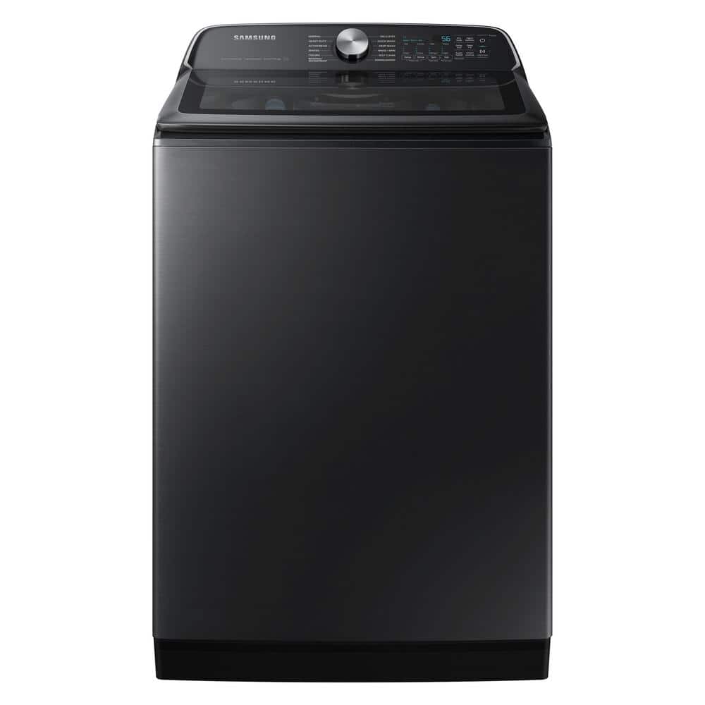 Samsung 5.4 cu.ft. Extra-Large Capacity Smart Top Load Washer with ActiveWave Agitator and Super Speed Wash in Brushed Black