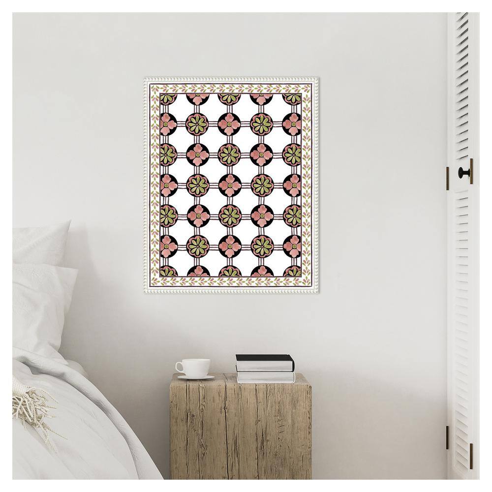 Cubicles II Abstract Floral Canvas Print with White Frame