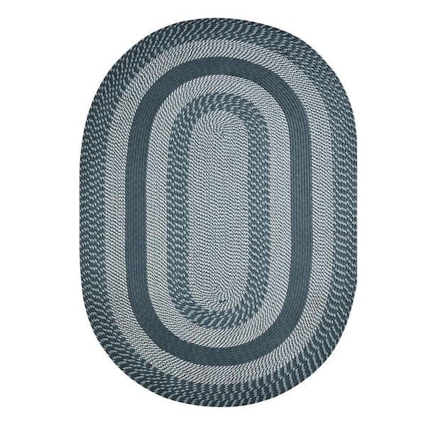Homespice Graphite 8x10' Gray Oval Braided Rug, Washable Rug for Dining  Room, Living Room, Bedroom 
